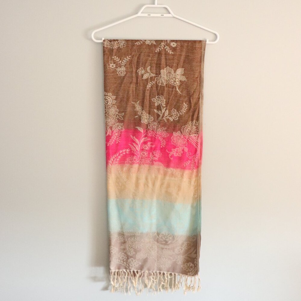Pashmina Women's 100% Cashmere Fringe Colorful Scarf Shawl